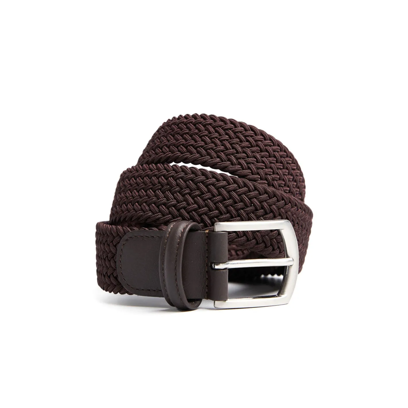 E.Marinella CINTURA ELASTICA INTRECCIATA TESTA MORO Con finiture in pelle 35 mm Discount