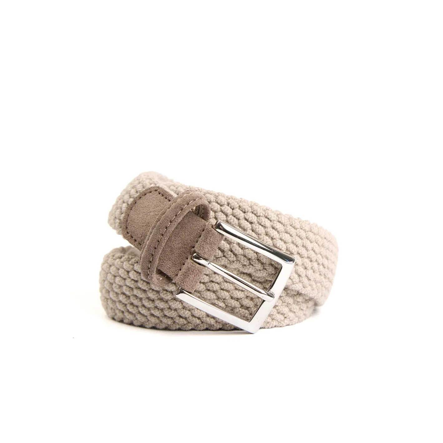 E.Marinella CINTURA INTRECCIATA IN LANA BEIGE Con finiture in camoscio Discount