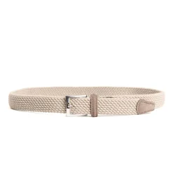 E.Marinella CINTURA INTRECCIATA IN LANA BEIGE Con finiture in camoscio Discount