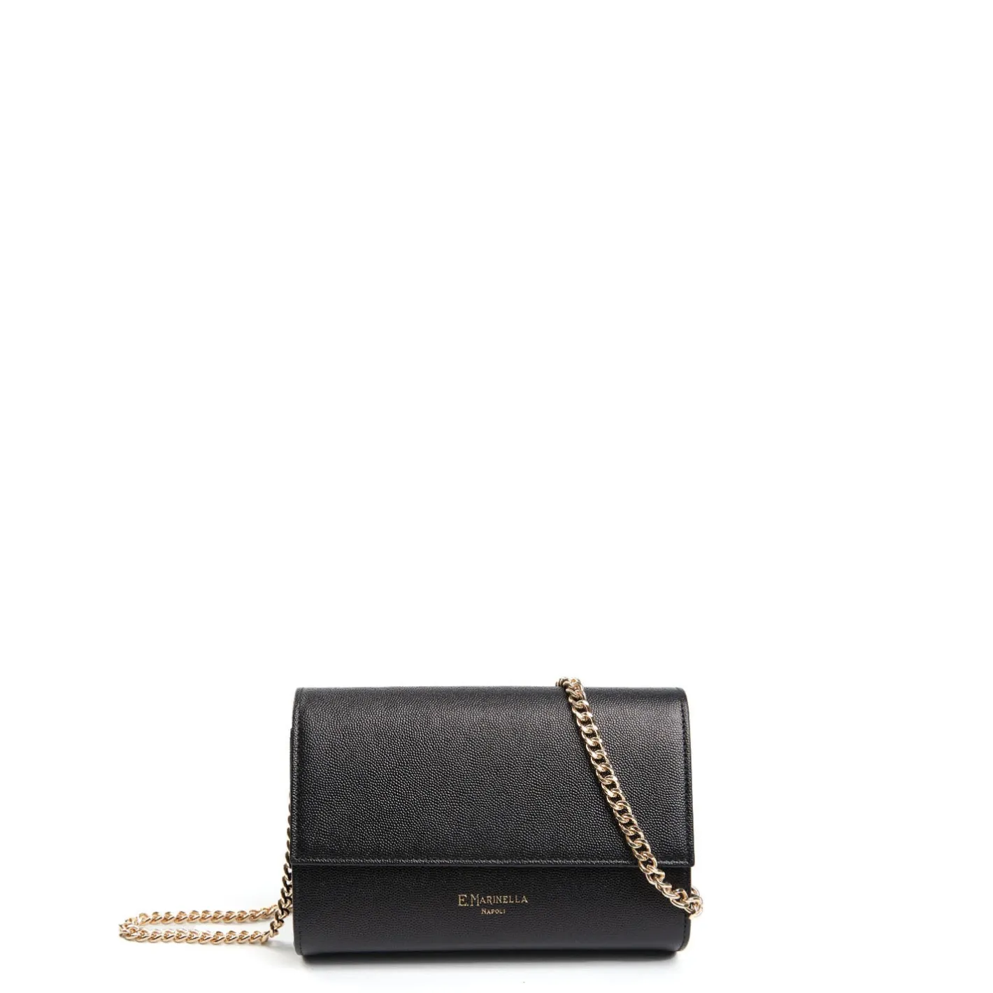 E.Marinella CLUTCH BAG NERA In pelle bottolata