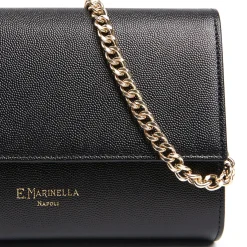 E.Marinella CLUTCH BAG NERA In pelle bottolata