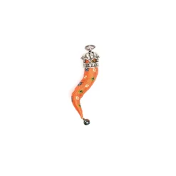 E.Marinella CORNETTO ARANCIONE In seta e argento Discount
