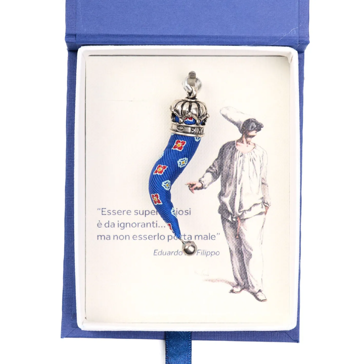 E.Marinella CORNETTO BLUETTE In seta e argento Outlet