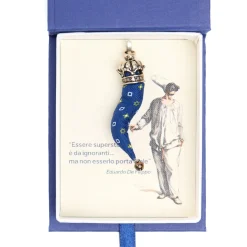 E.Marinella CORNETTO BLU In seta e argento Outlet