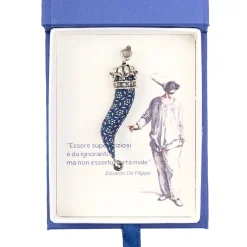 E.Marinella CORNETTO BLU In seta e argento Outlet