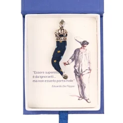 E.Marinella CORNETTO BLU SCURO In seta e argento Discount