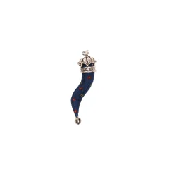 E.Marinella CORNETTO BLU SCURO In seta e argento Discount