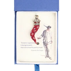 E.Marinella CORNETTO BORDEAUX In seta e argento Clearance
