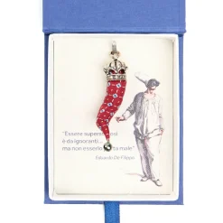 E.Marinella CORNETTO BORDEAUX In seta e argento Clearance