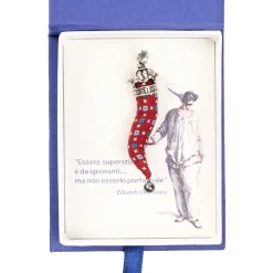 E.Marinella CORNETTO BORDEAUX In seta e argento Clearance