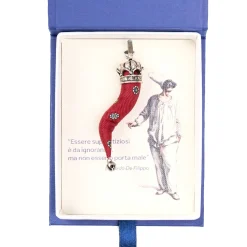 E.Marinella CORNETTO BORDEAUX In seta e argento Clearance