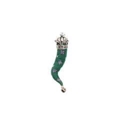 E.Marinella CORNETTO IN SETA VERDE SCURO In seta e argento Online