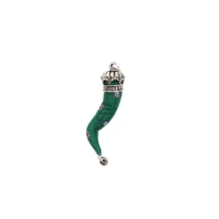 E.Marinella CORNETTO IN SETA VERDE SCURO In seta e argento Hot