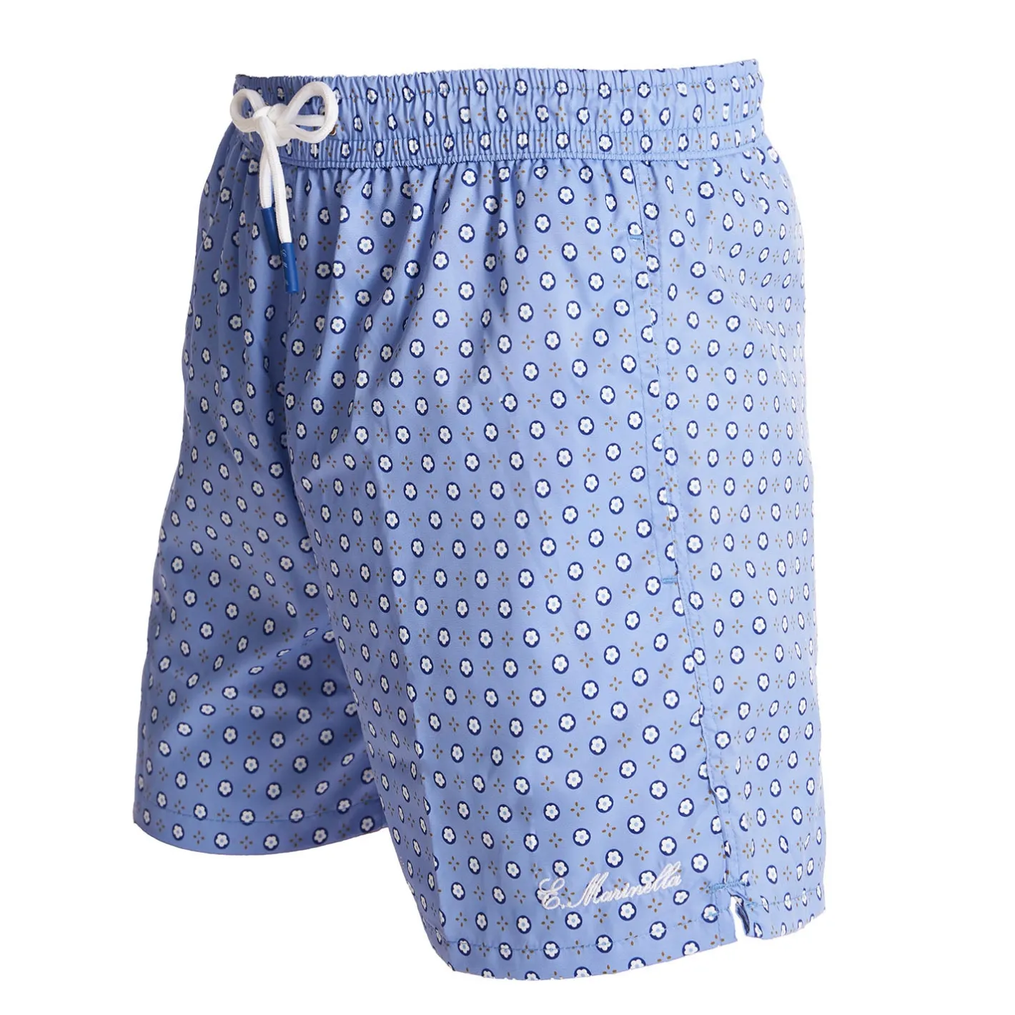 E.Marinella COSTUME DA BAGNO AZZURRO Macrofantasia fiore Sale