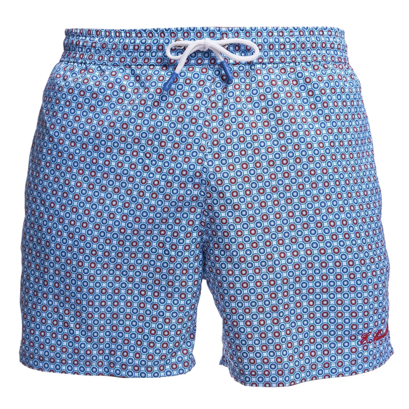 E.Marinella COSTUME DA BAGNO AZZURRO Macrofantasia fiore Sale