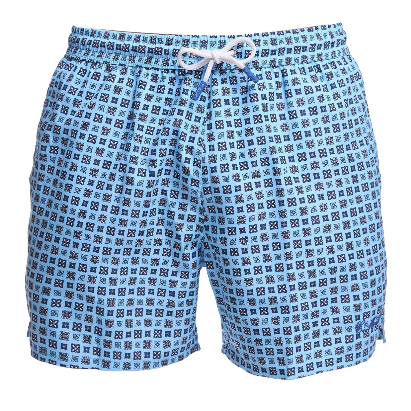 E.Marinella COSTUME DA BAGNO AZZURRO Macrofantasia fiore Sale
