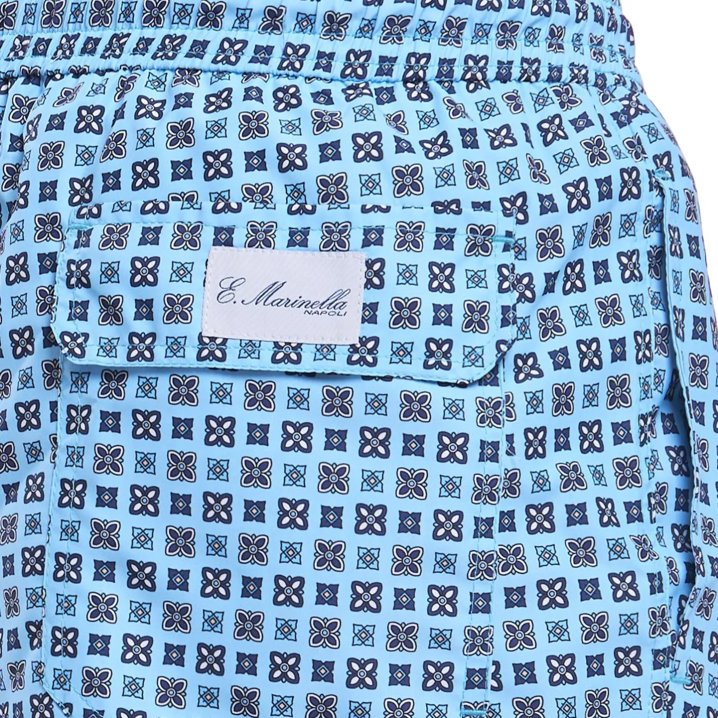 E.Marinella COSTUME DA BAGNO AZZURRO Macrofantasia fiore Sale