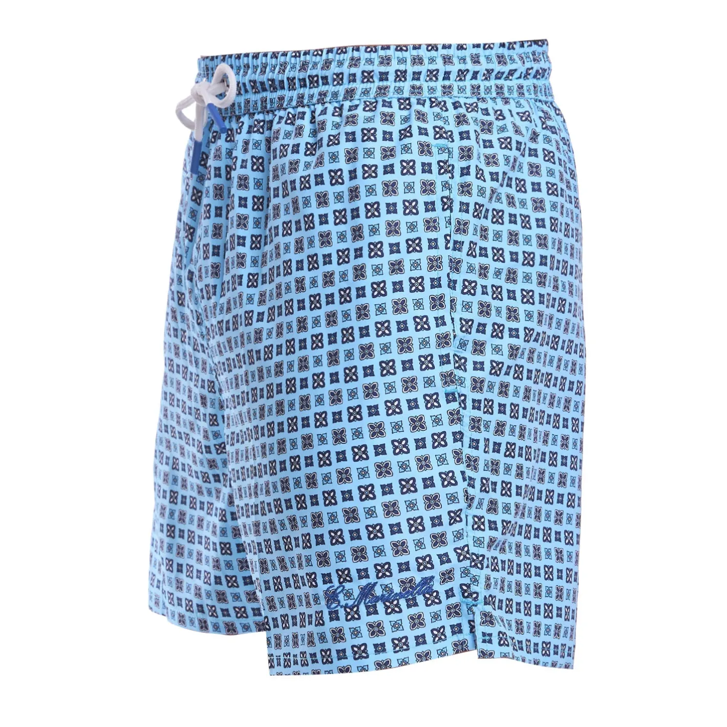 E.Marinella COSTUME DA BAGNO AZZURRO Macrofantasia fiore Sale