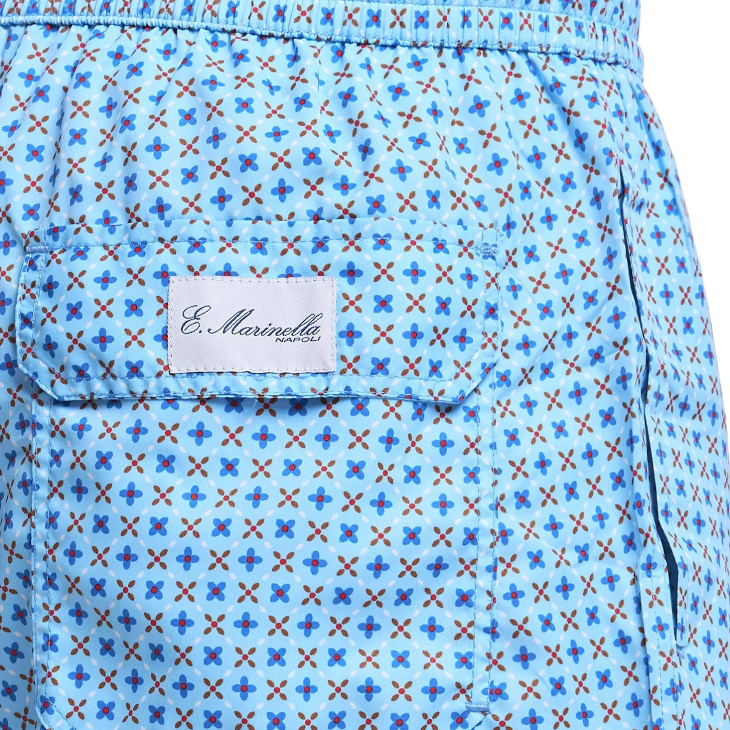 E.Marinella COSTUME DA BAGNO AZZURRO Microfantasia fiore