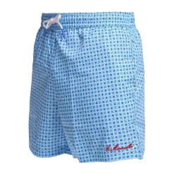 E.Marinella COSTUME DA BAGNO AZZURRO Microfantasia fiore
