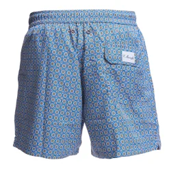 E.Marinella COSTUME DA BAGNO AZZURRO POLVERE Macrofantasia fiore Outlet