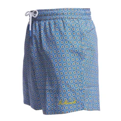 E.Marinella COSTUME DA BAGNO AZZURRO POLVERE Macrofantasia fiore Outlet