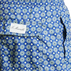 E.Marinella COSTUME DA BAGNO BLU Macrofantasia fiore New