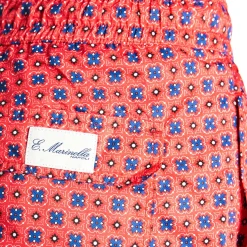 E.Marinella COSTUME DA BAGNO ROSSO Macrofantasia fiore Best