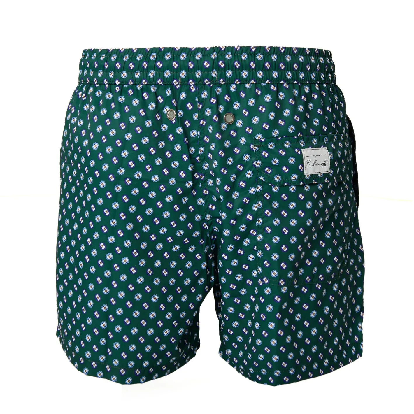 E.Marinella COSTUME DA BAGNO VERDE SCURO Microfantasia fiore New