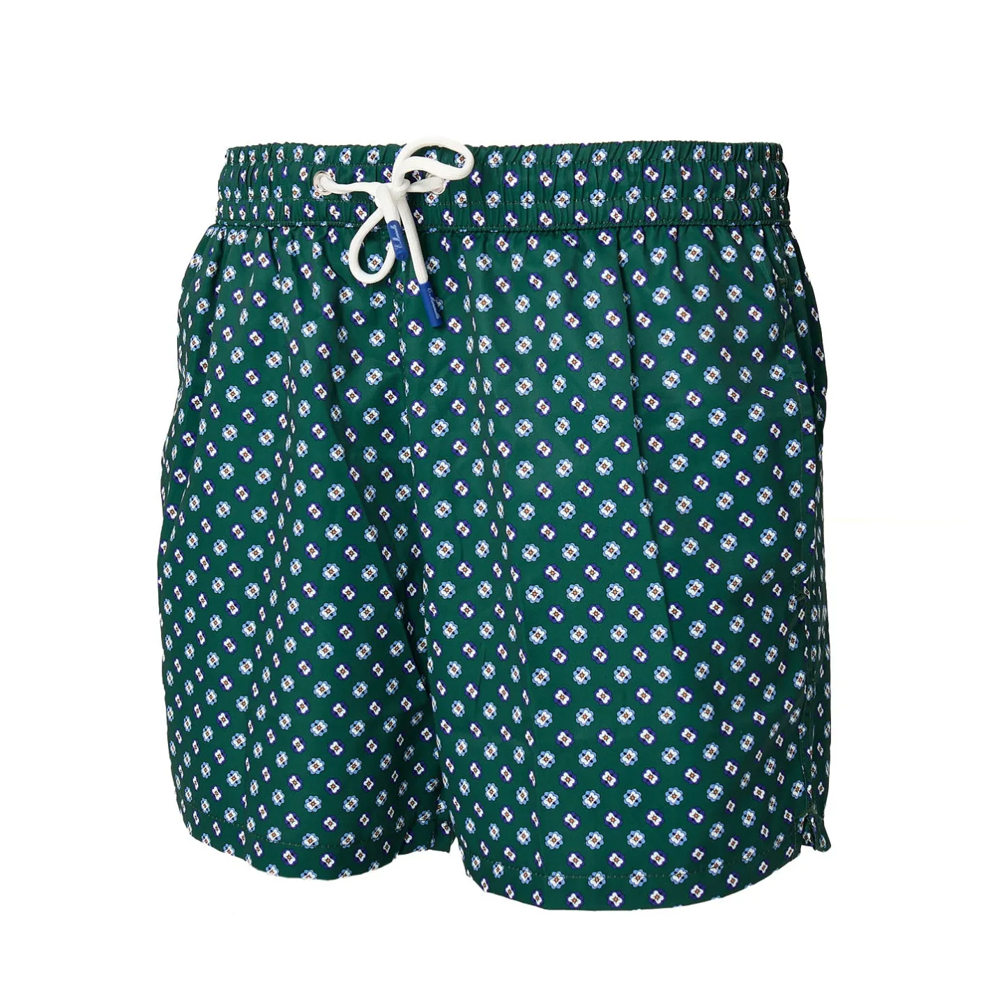 E.Marinella COSTUME DA BAGNO VERDE SCURO Microfantasia fiore New