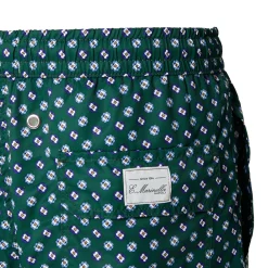 E.Marinella COSTUME DA BAGNO VERDE SCURO Microfantasia fiore New