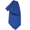 E.Marinella CRAVATTA ASCOT IN SETA BLUETTE Microfantasia fiore New