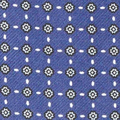 E.Marinella CRAVATTA ASCOT IN SETA BLU Microfantasia fiore Discount