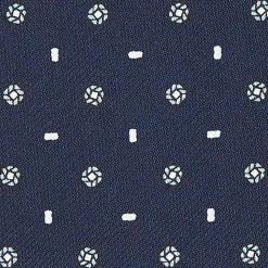 E.Marinella CRAVATTA ASCOT IN SETA BLU SCURO Microfantasia fiore Outlet
