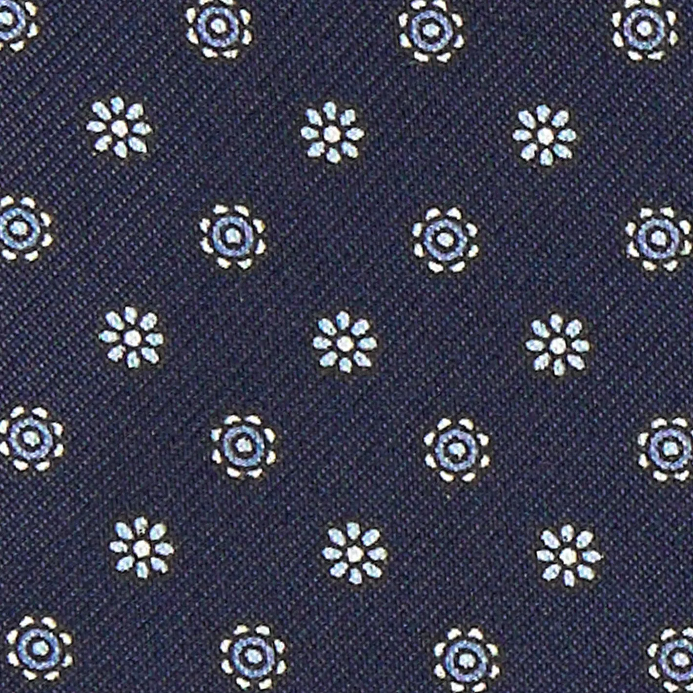 E.Marinella CRAVATTA ASCOT IN SETA BLU SCURO Microfantasia fiore Hot