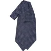 E.Marinella CRAVATTA ASCOT IN SETA BLU SCURO Microfantasia fiore Online