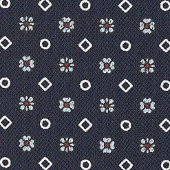 E.Marinella CRAVATTA ASCOT IN SETA BLU SCURO Microfantasia fiore Discount