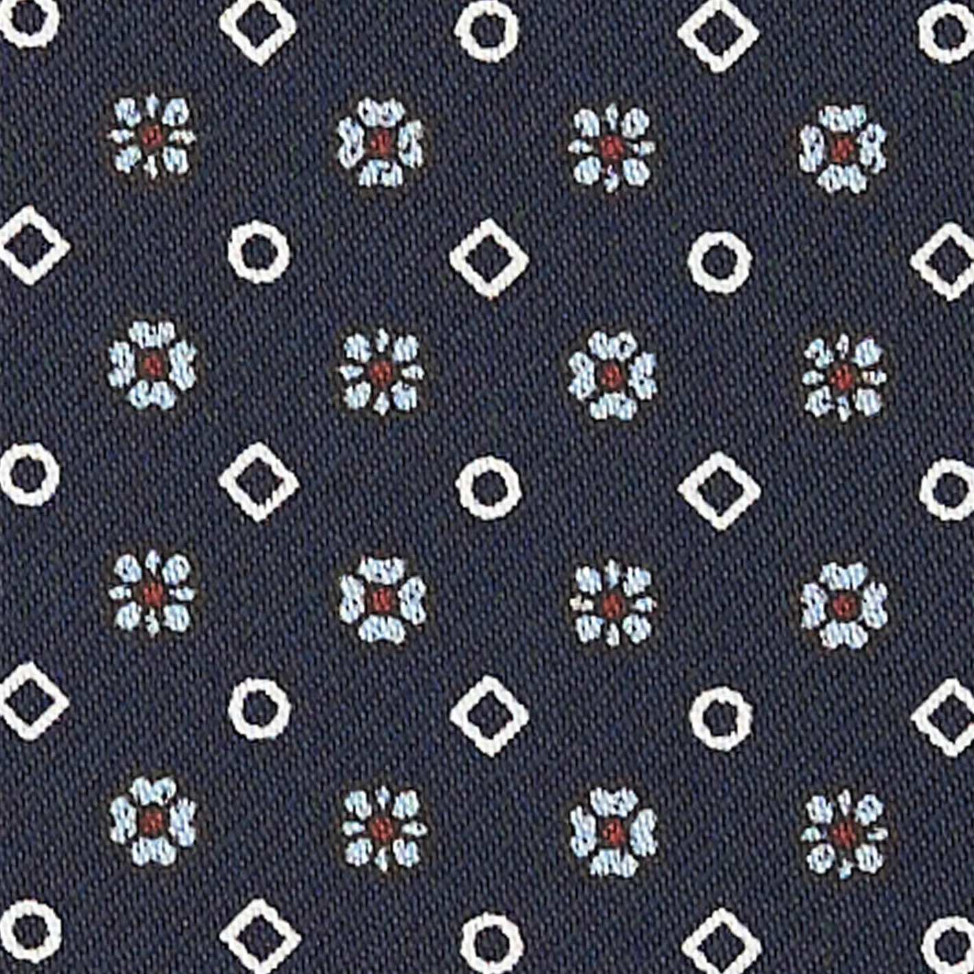 E.Marinella CRAVATTA ASCOT IN SETA BLU SCURO Microfantasia fiore Discount