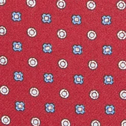E.Marinella CRAVATTA ASCOT IN SETA BORDEAUX Microfantasia fiore Online