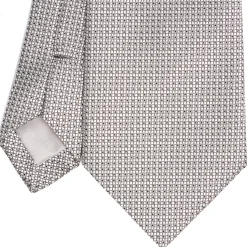 E.Marinella CRAVATTA CERIMONIA GRIGIO CHIARO In seta jacquard New