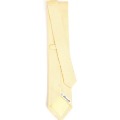 E.Marinella CRAVATTA CERIMONIA IN SETA JACQUARD GIALLA Microfantasia geometrica Discount