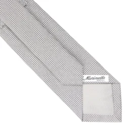 E.Marinella CRAVATTA CERIMONIA IN SETA JACQUARD GRIGIO CHIARO Microfantasia geometrica Sale