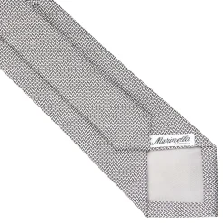 E.Marinella CRAVATTA CERIMONIA IN SETA JACQUARD GRIGIO CHIARO Microfantasia geometrica Hot