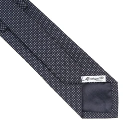 E.Marinella CRAVATTA CERIMONIA IN SETA JACQUARD BLU SCURO Microfanatsia geometrica Discount