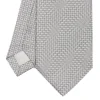 E.Marinella CRAVATTA CERIMONIA IN SETA JACQUARD GRIGIO CHIARO Microfantasia geometrica Hot