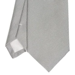 E.Marinella CRAVATTA CERIMONIA IN SETA JACQUARD GRIGIO CHIARO Microfantasia geoemtrica Hot