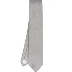 E.Marinella CRAVATTA CERIMONIA IN SETA JACQUARD GRIGIO CHIARO Microfantasia geoemtrica Hot