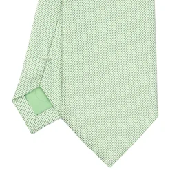 E.Marinella CRAVATTA CERIMONIA IN SETA JACQUARD VERDE CHIARO Microfantasia geometrica