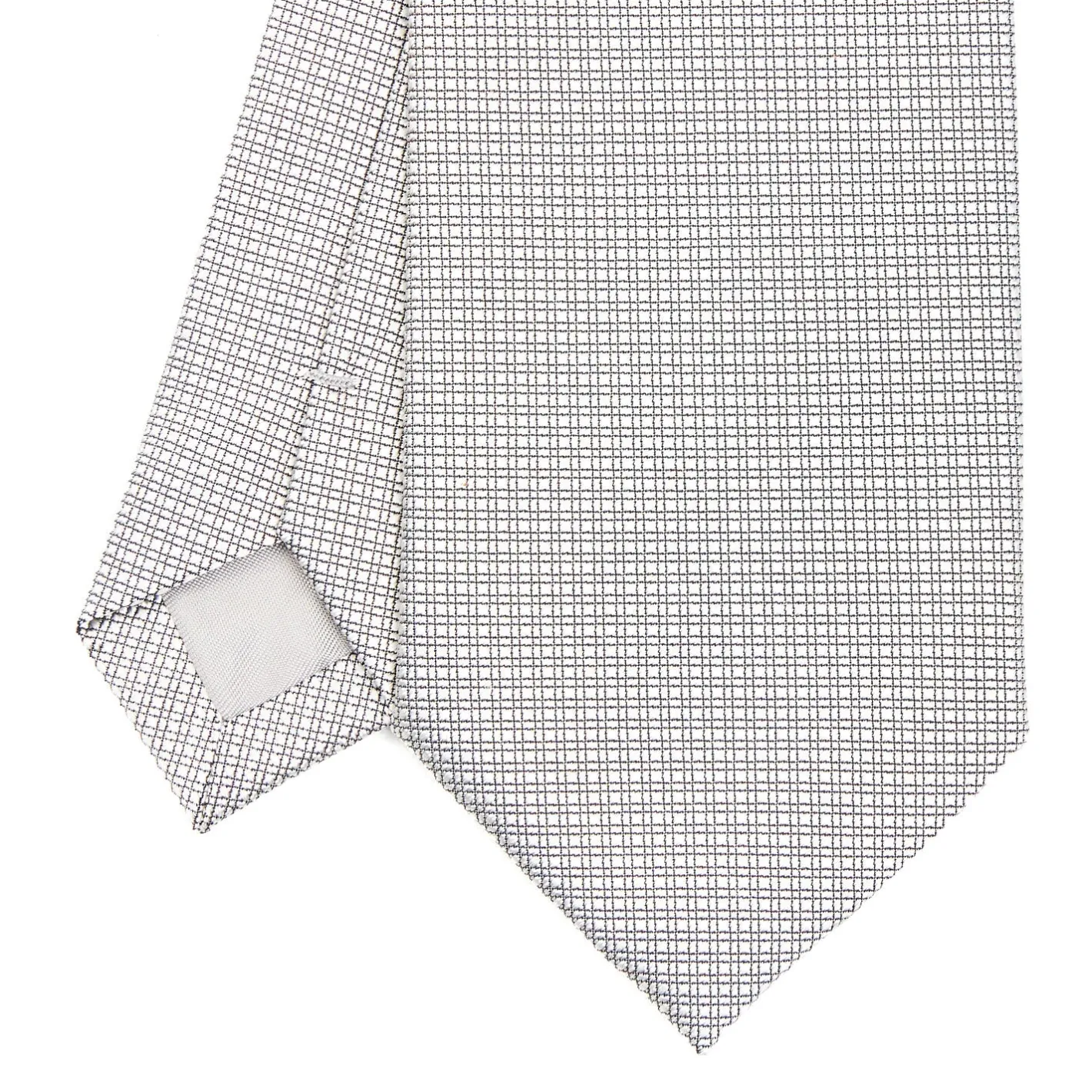 E.Marinella CRAVATTA CERIMONIA IN SETA JACQUARD GRIGIO CHIARO Microfantasia geometrica Discount