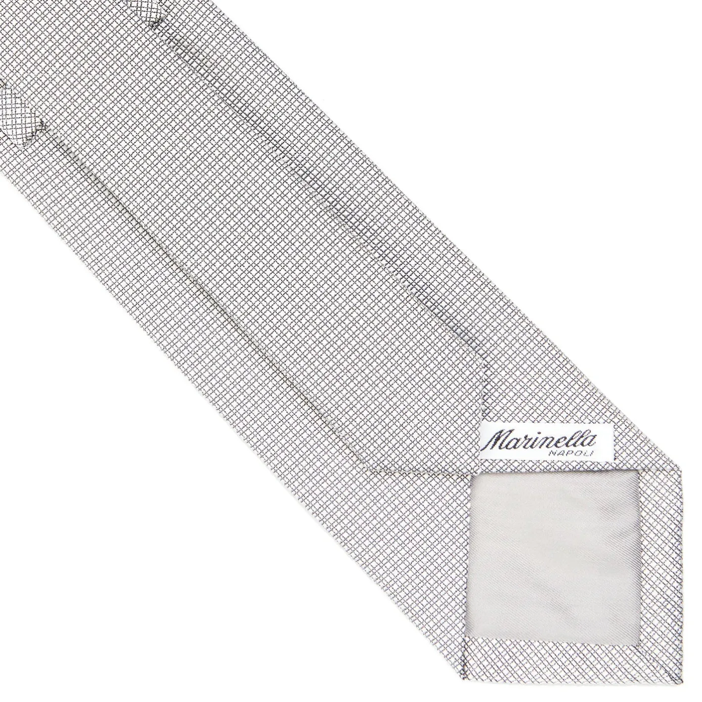 E.Marinella CRAVATTA CERIMONIA IN SETA JACQUARD GRIGIO CHIARO Microfantasia geometrica Discount